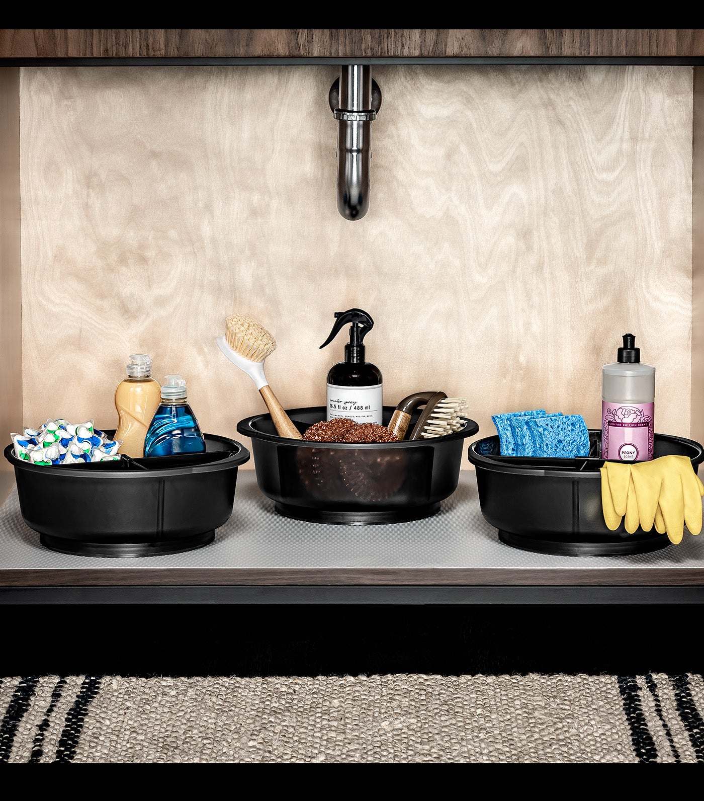 Short Divided Tote Carbon