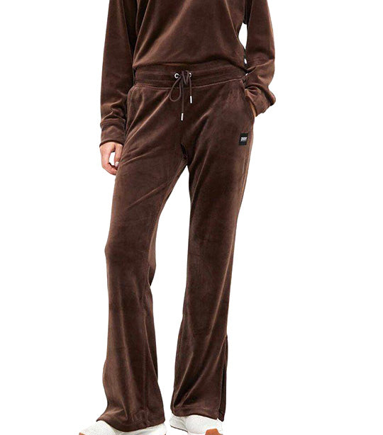 Platinum Velour Track Pant with Slit Bracken