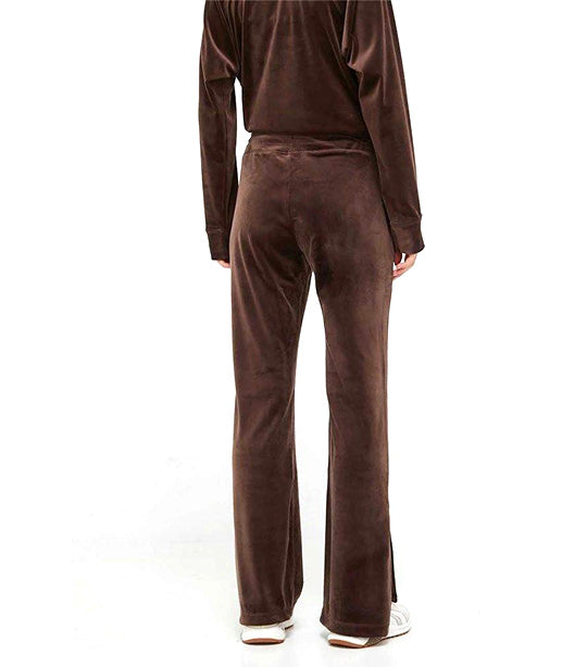 Platinum Velour Track Pant with Slit Bracken