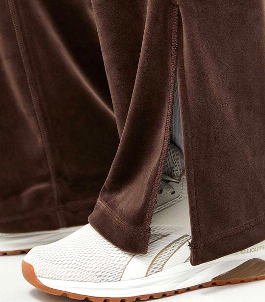 Platinum Velour Track Pant with Slit Bracken