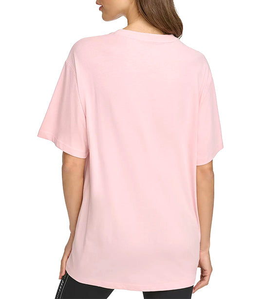 3D Glitter Outline Logo Legging Tee Rosewater/Silver