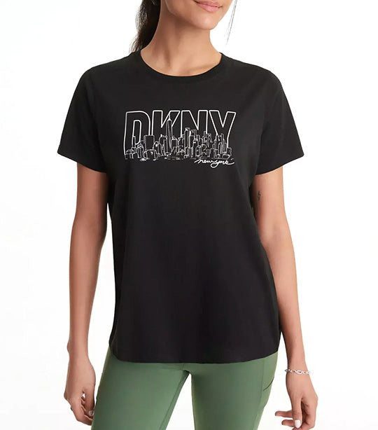 Skyline Sketch Logo Crew Neck Tee Black