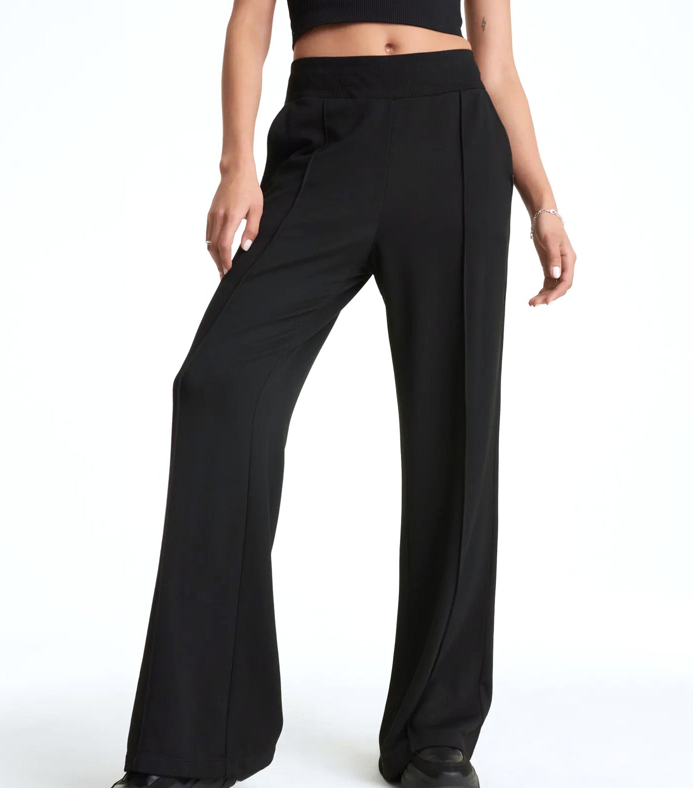 Wide Leg Greenwich Pintuck Pant Black