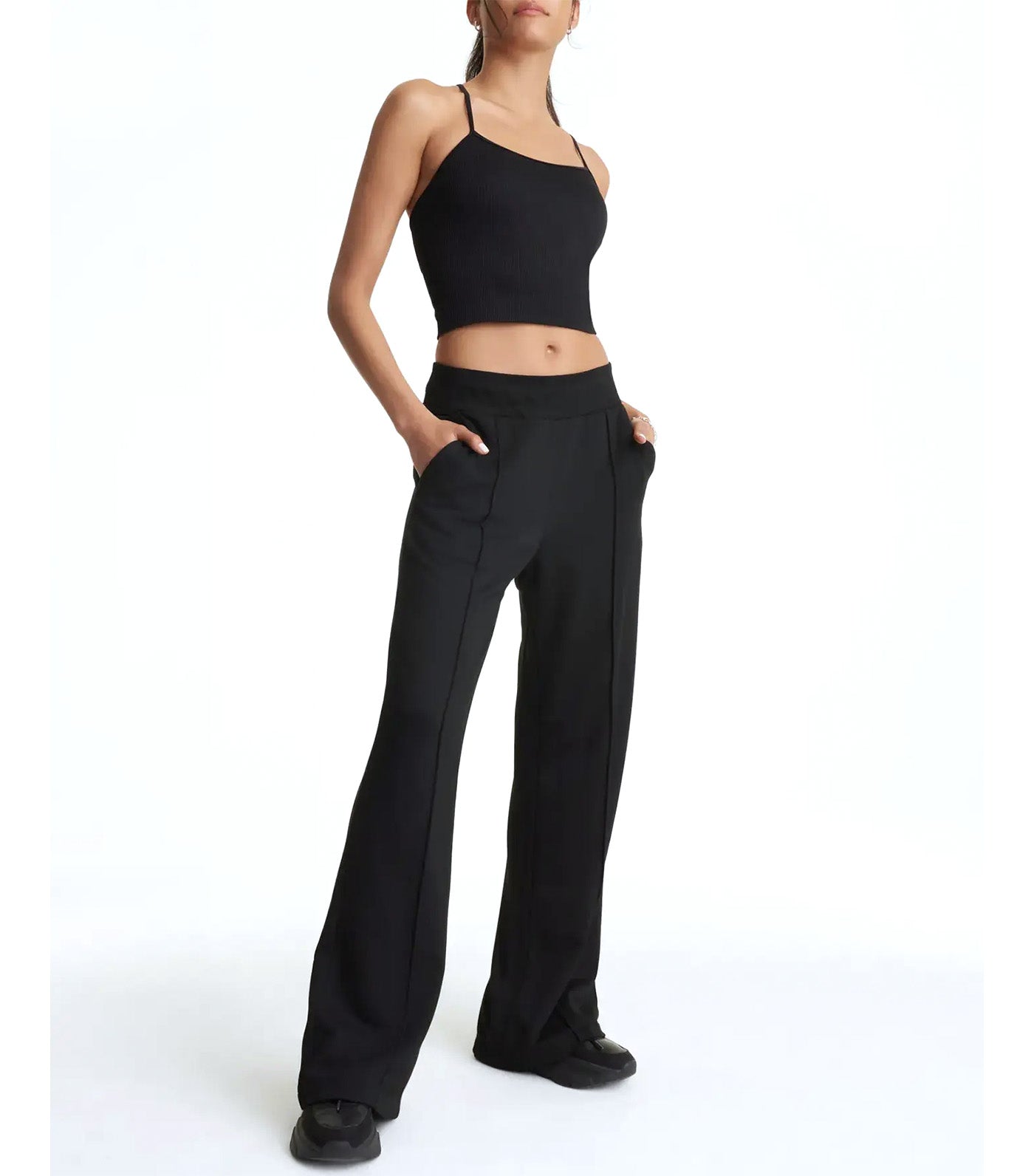 Wide Leg Greenwich Pintuck Pant Black