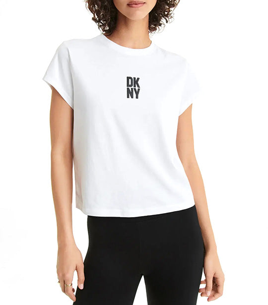 Puff Logo Short Sleeve Cropped Tee White