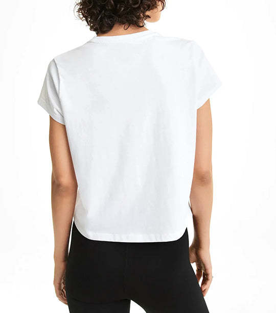 Puff Logo Short Sleeve Cropped Tee White
