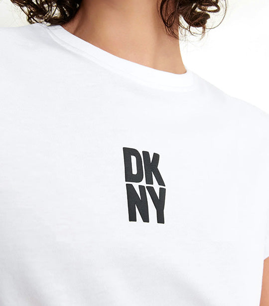 Puff Logo Short Sleeve Cropped Tee White