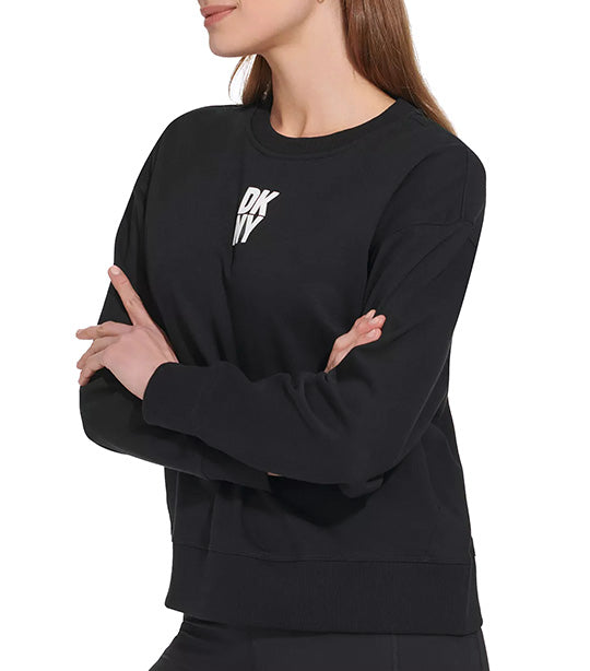 Puff Logo Crew Neck Pullover Black