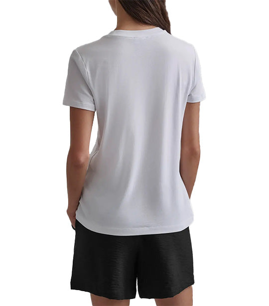 Short Sleeve Crew Neck Cityscape Logo Tee White