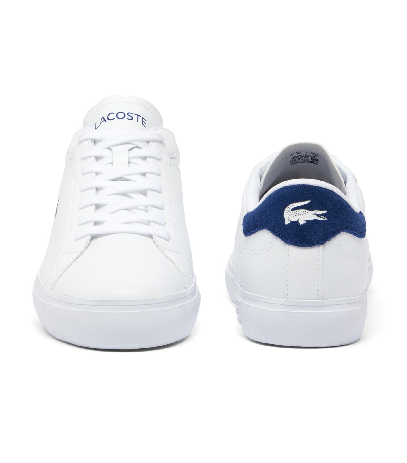 Men's Powercourt Logo Tongue Leather Trainers White/Navy