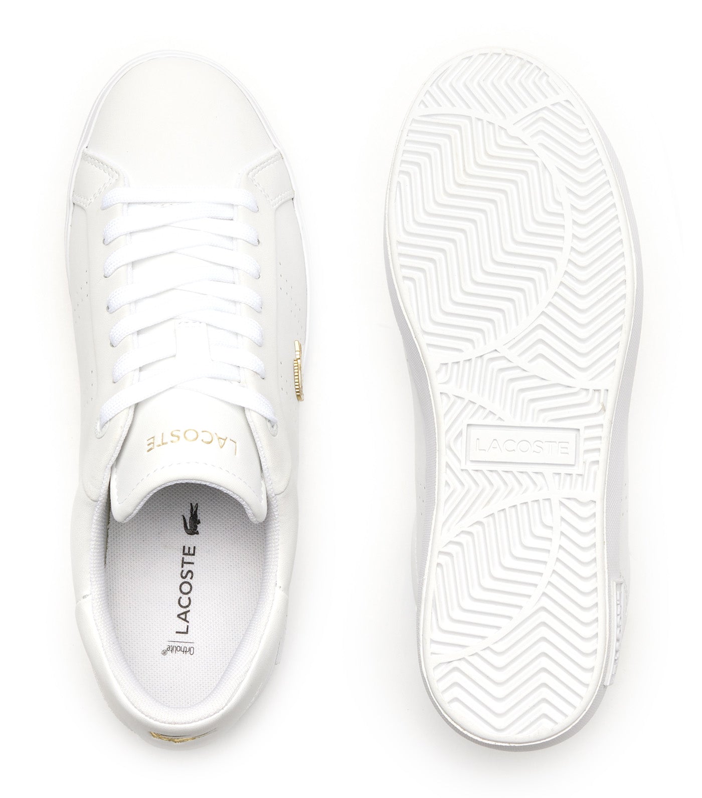 Women's Powercourt 2.0 Leather Trainers White/Gold