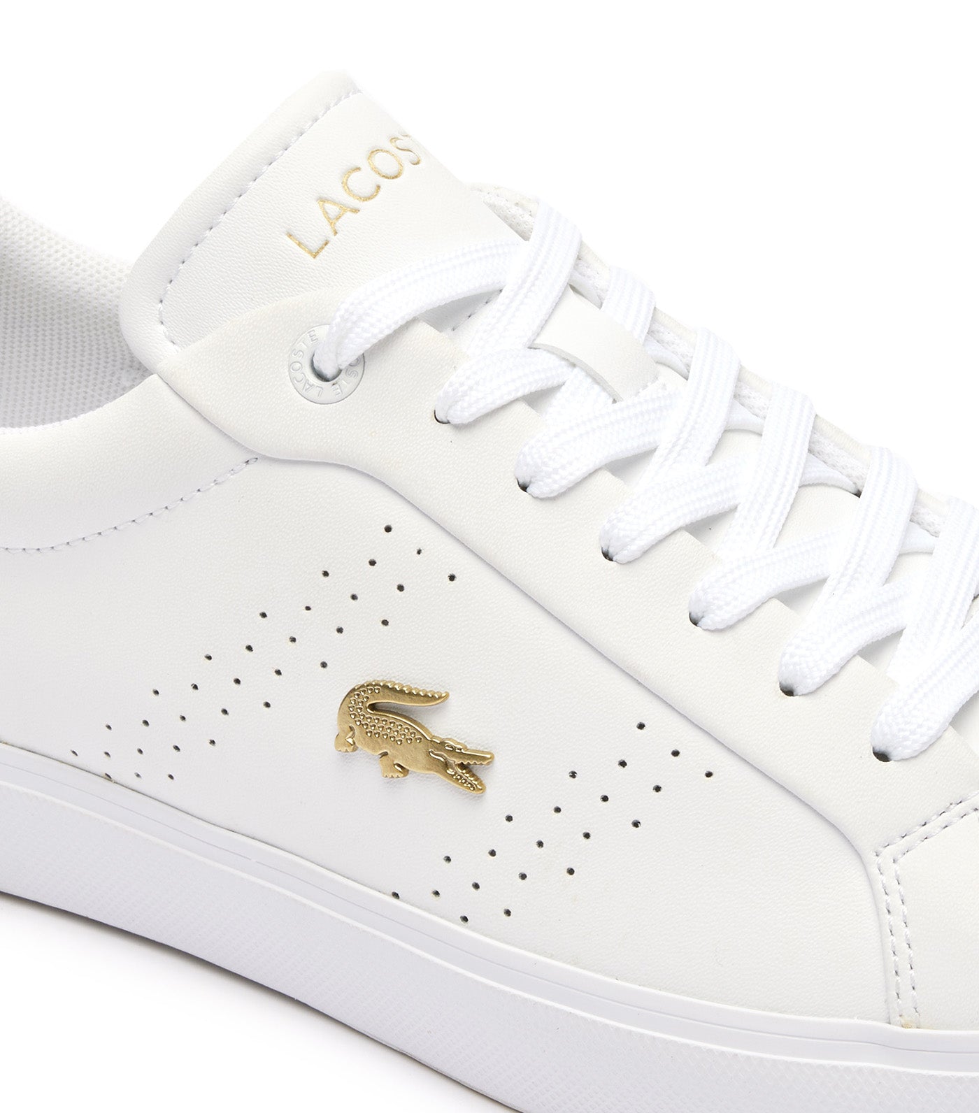 Women's Powercourt 2.0 Leather Trainers White/Gold