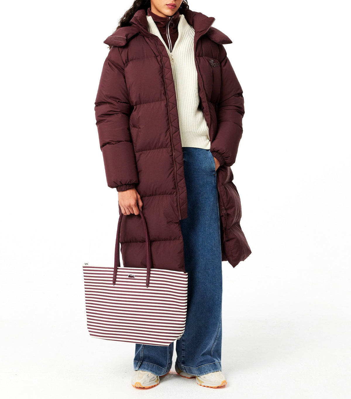 L.12.12 Concept Striped Tote Stripes Expresso Farine
