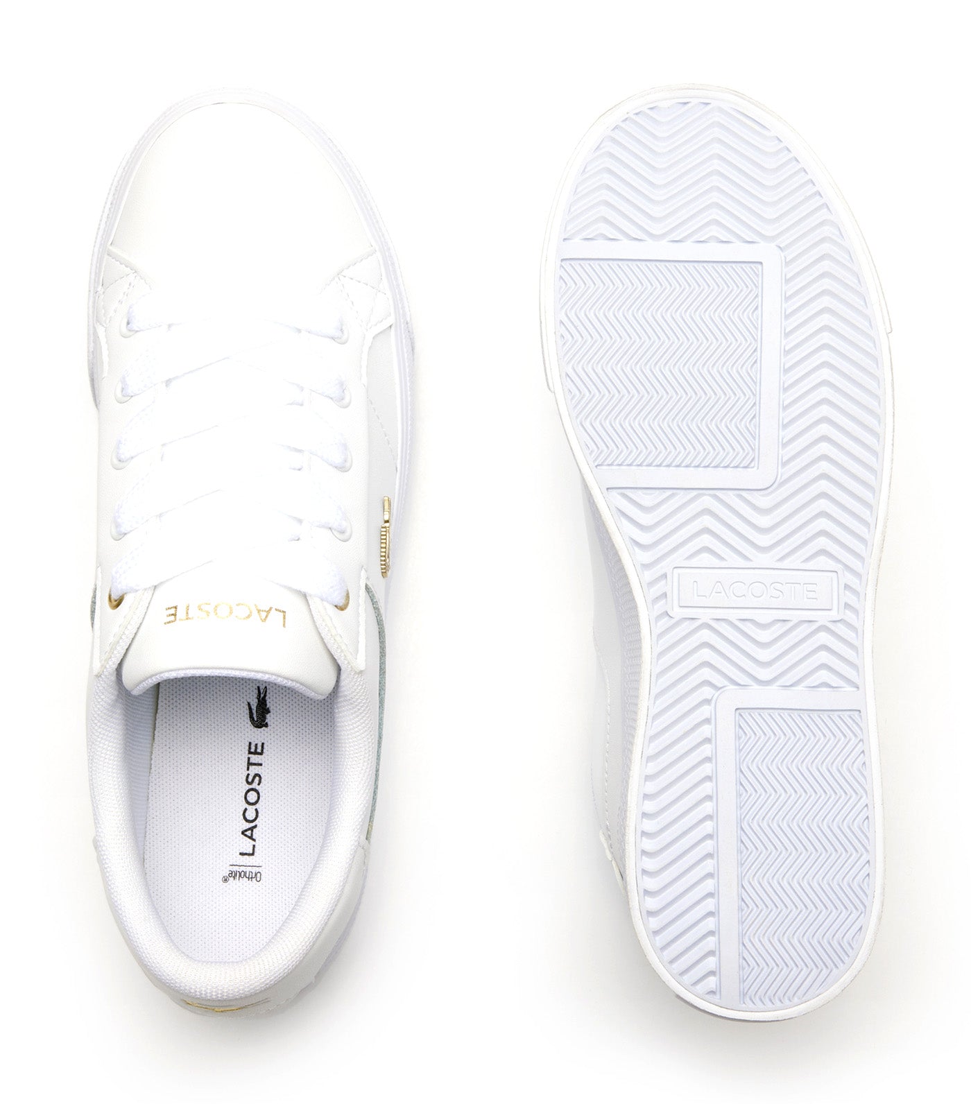 Women's Ziane Platform Logo Leather Trainers White/Gold