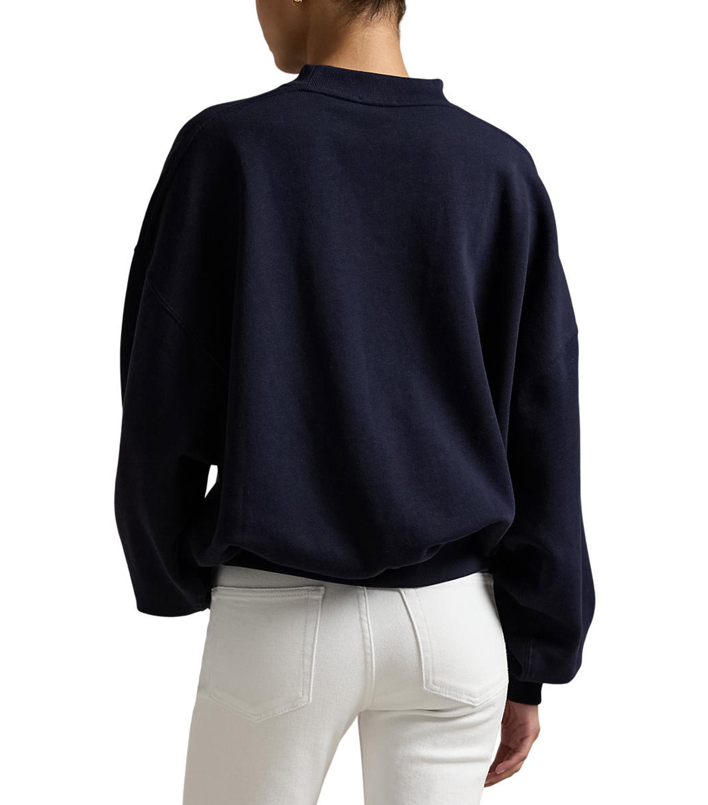 Women's Logo Fleece High Crewneck Navy