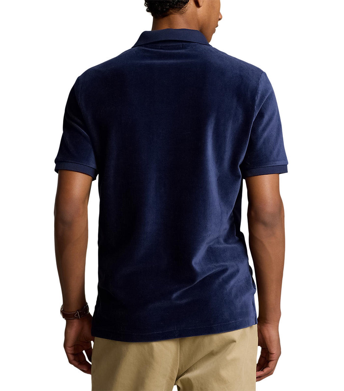 Men's Classic Fit Knit Corduroy Polo Shirt Newport Navy