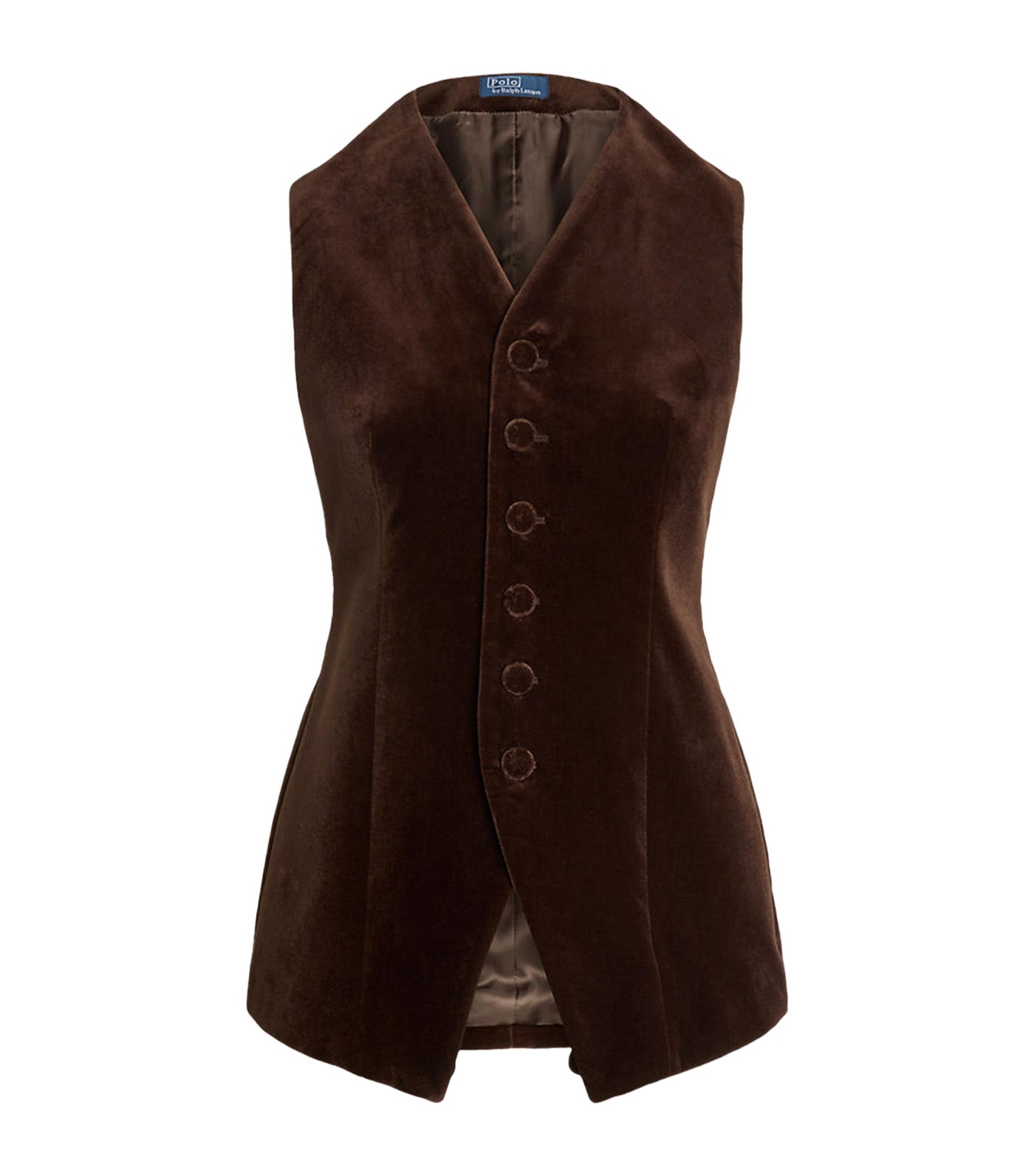 Women's Long Velvet Vest Brown