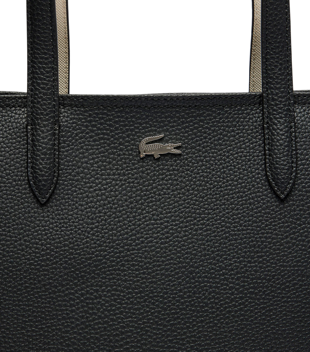 Anna Zipped Shopping Bag Noir Farine