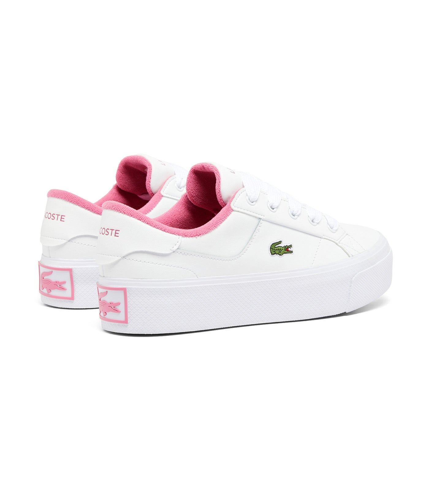 Women's Ziane Platform Leather Trainers White/Light Pink