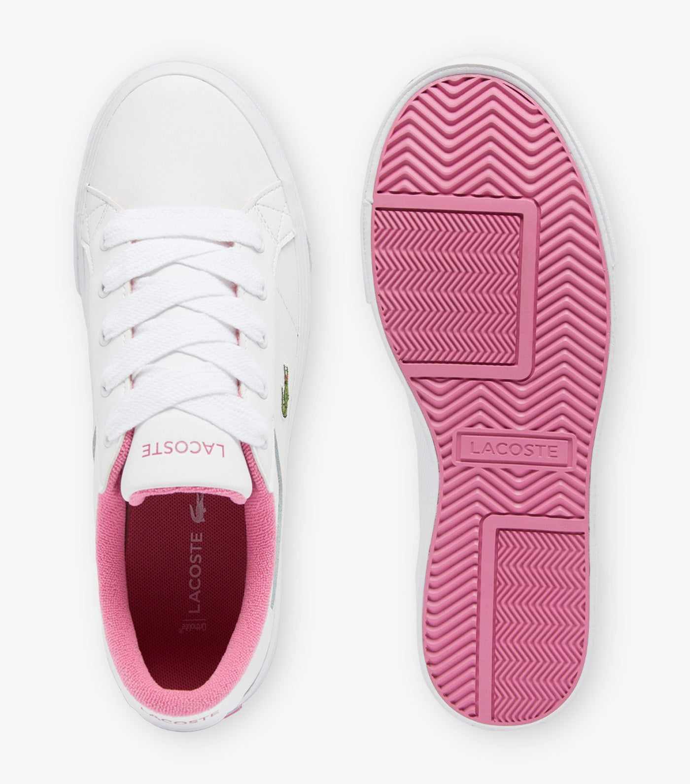 Women's Ziane Platform Leather Trainers White/Light Pink