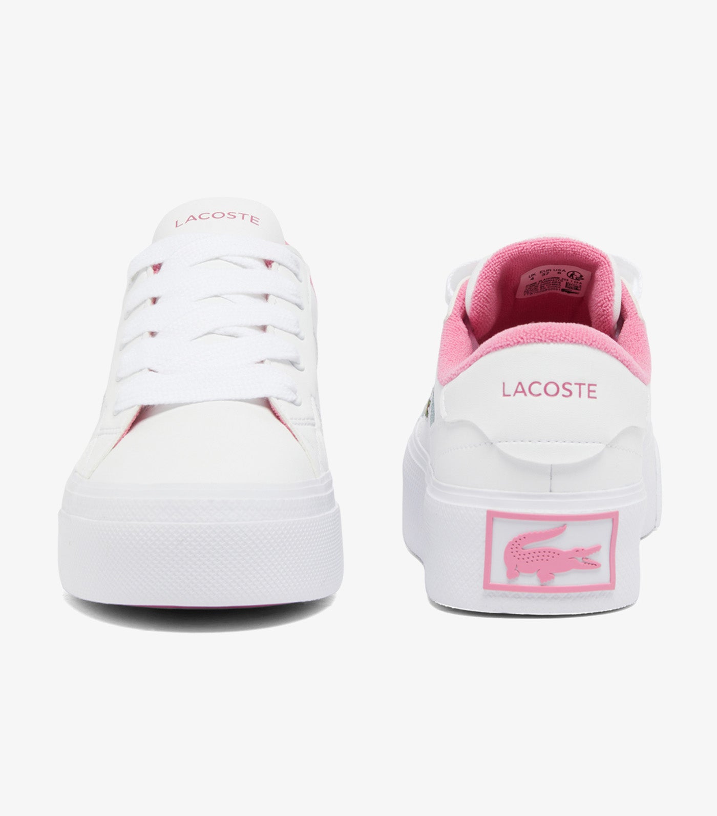 Women's Ziane Platform Leather Trainers White/Light Pink