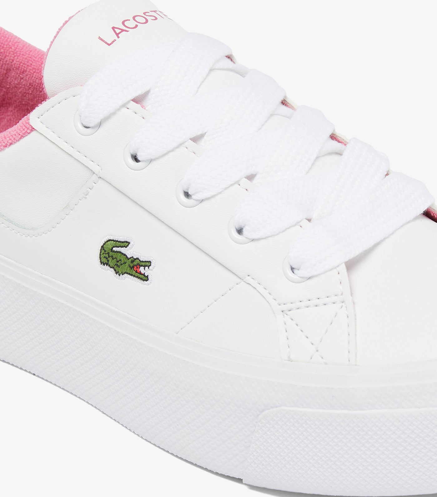 Women's Ziane Platform Leather Trainers White/Light Pink