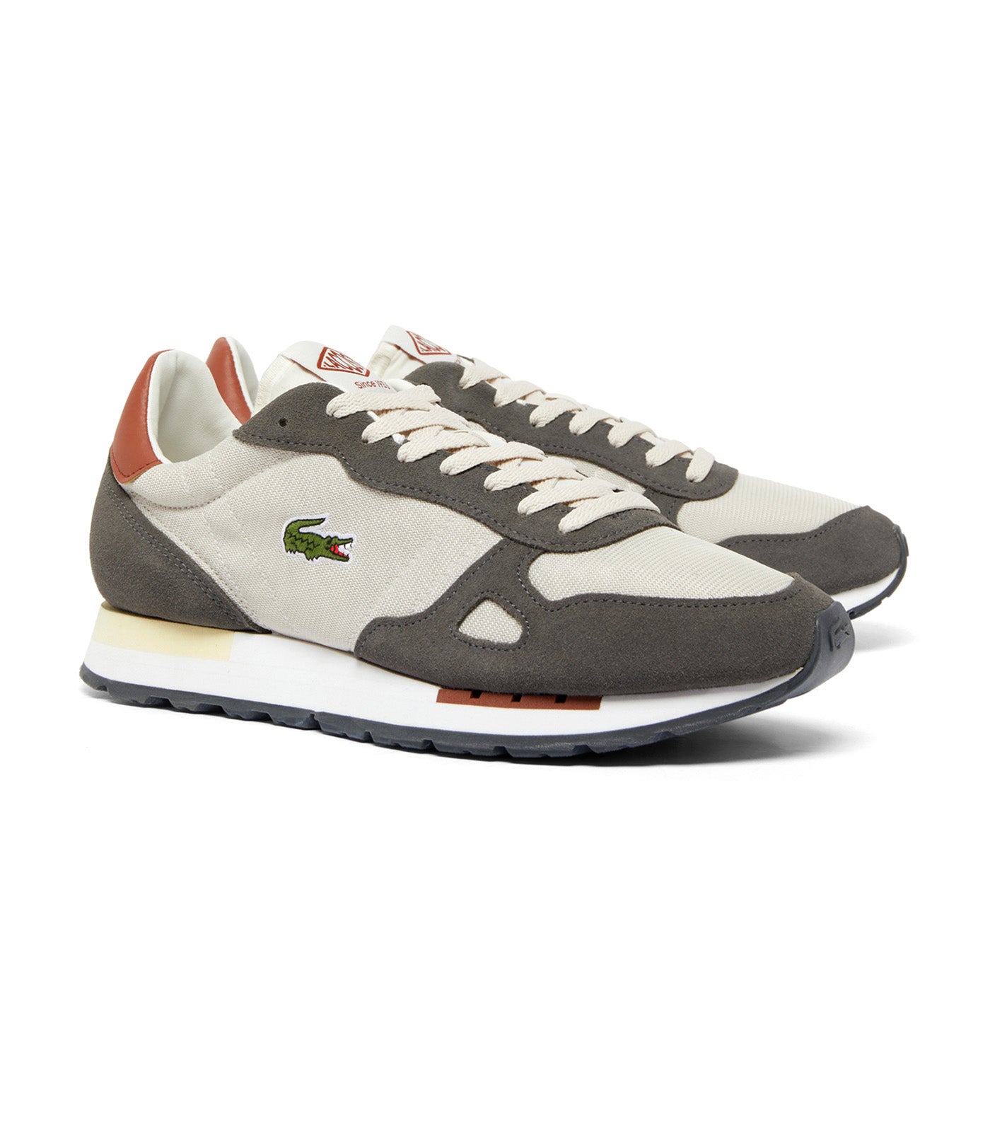 Men's Partner 70s Contrasted Trainers Off White/Dark Gray