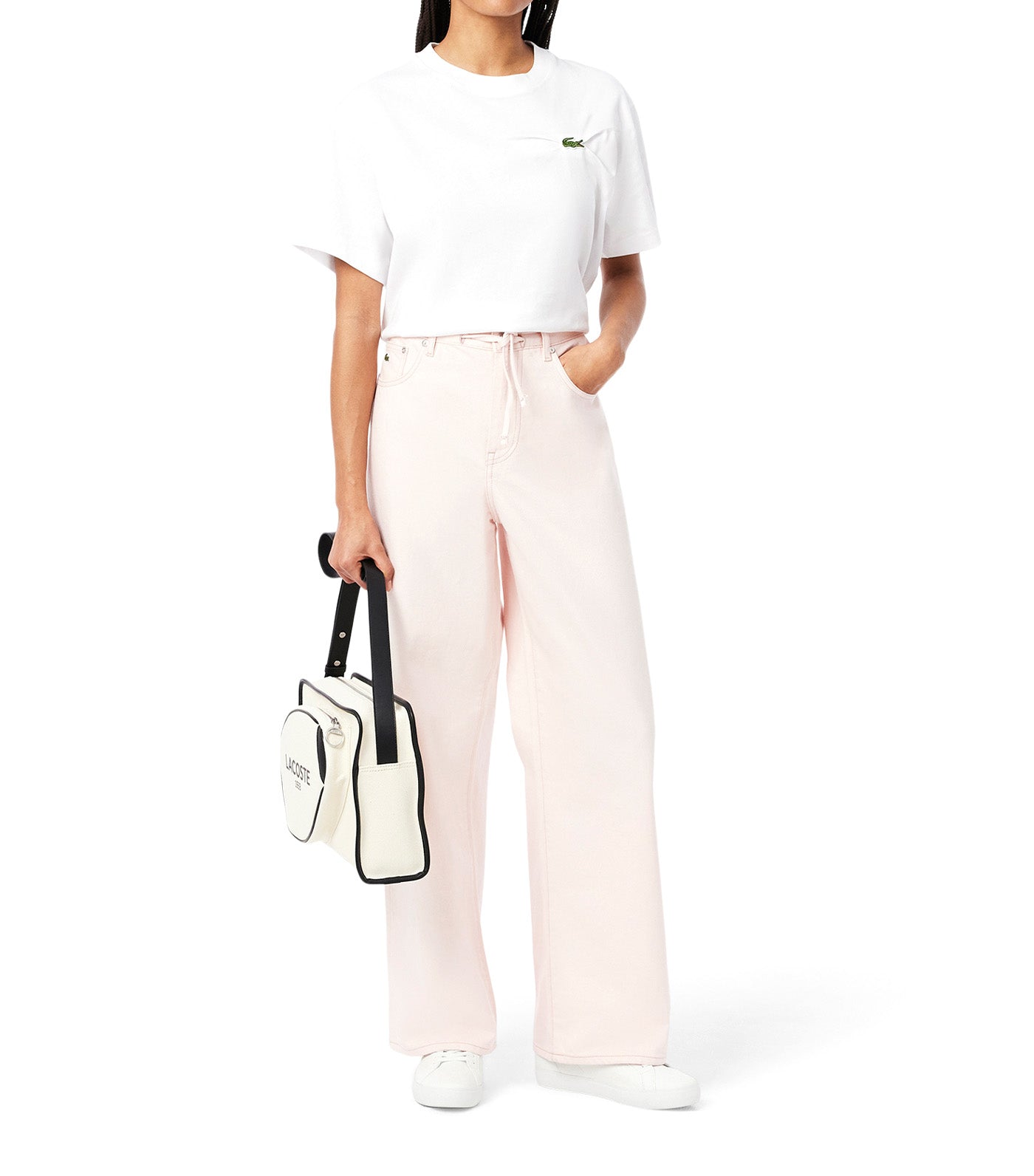 Women's Powercourt Leather Sneakers White/Pink