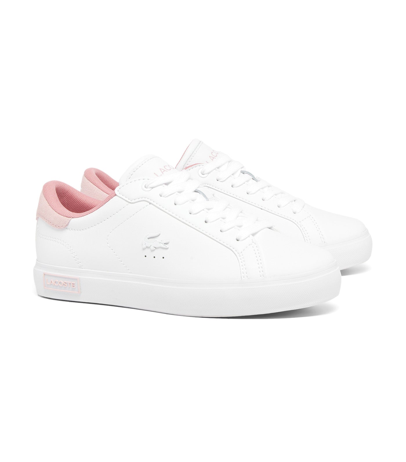 Women's Powercourt Leather Sneakers White/Pink