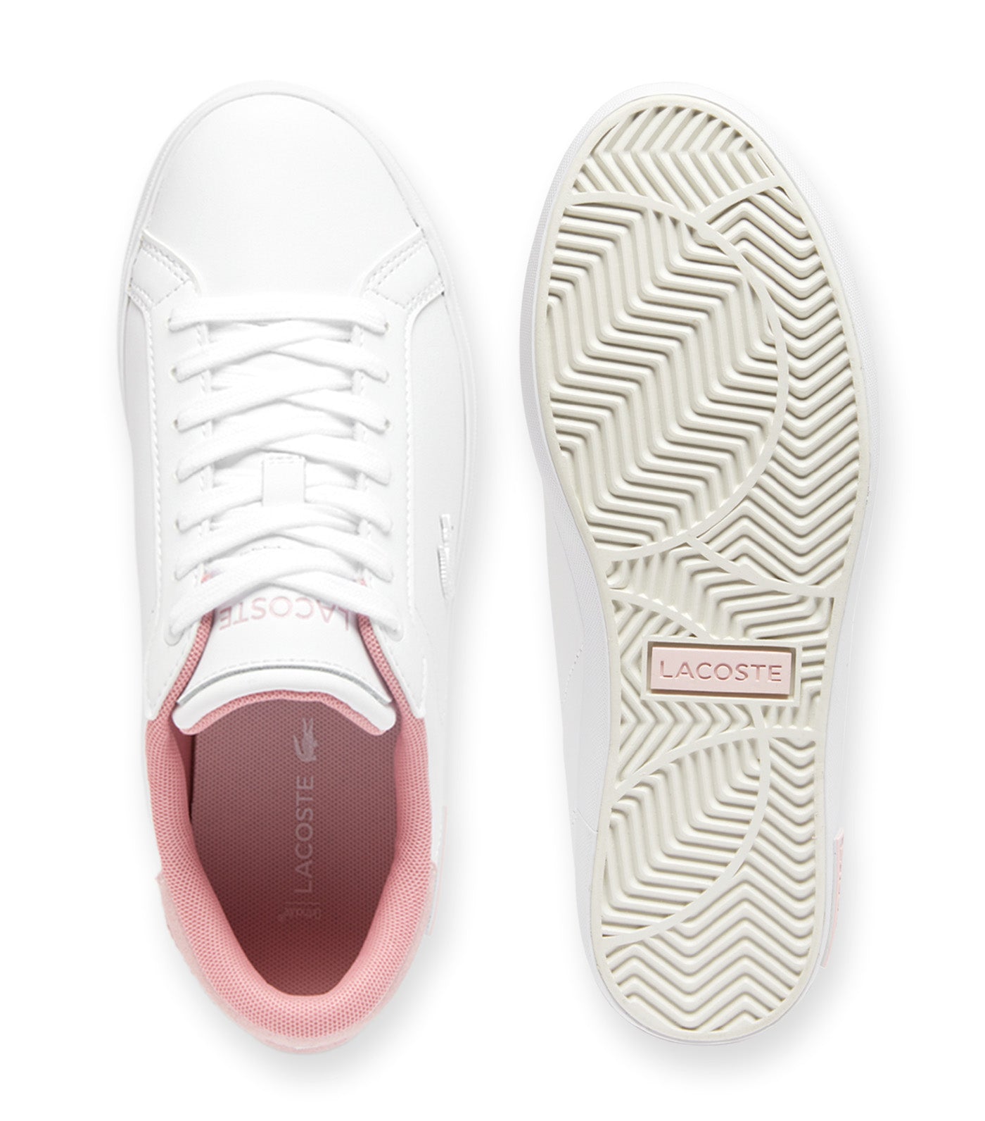 Women's Powercourt Leather Sneakers White/Pink