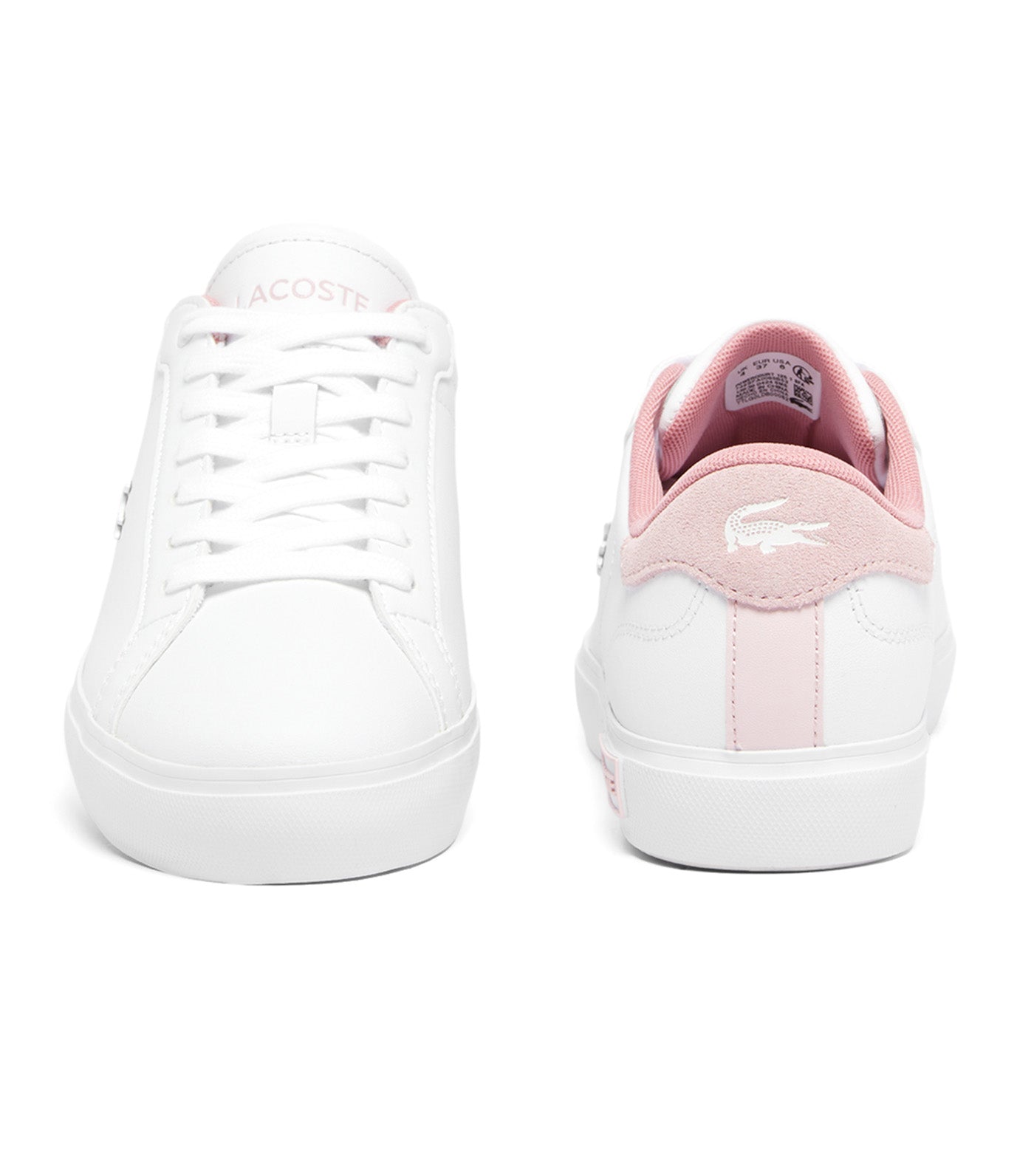 Women's Powercourt Leather Sneakers White/Pink