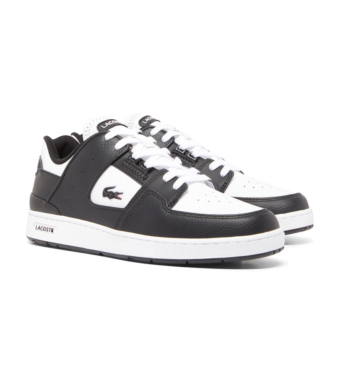 Men's Court Cage Leather Sneakers Black/White