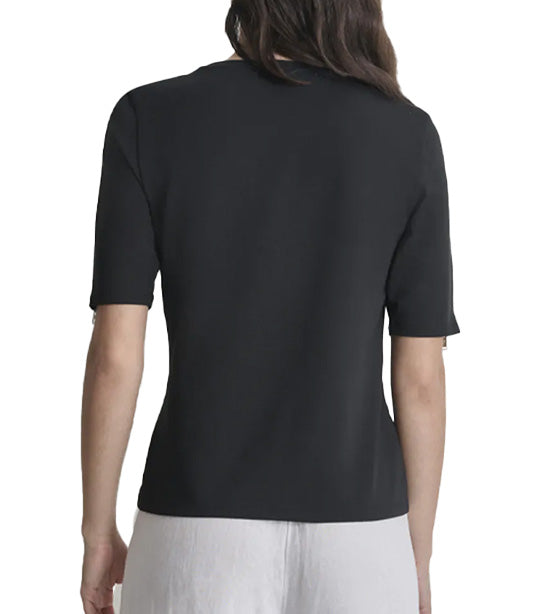 Zipper Sleeve Logo T-Shirt Black