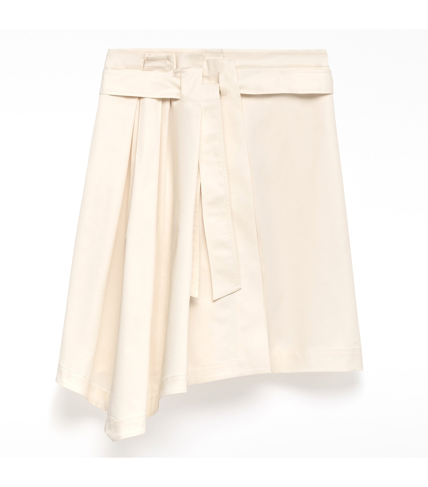 Draped Skirt Trousers Natural White