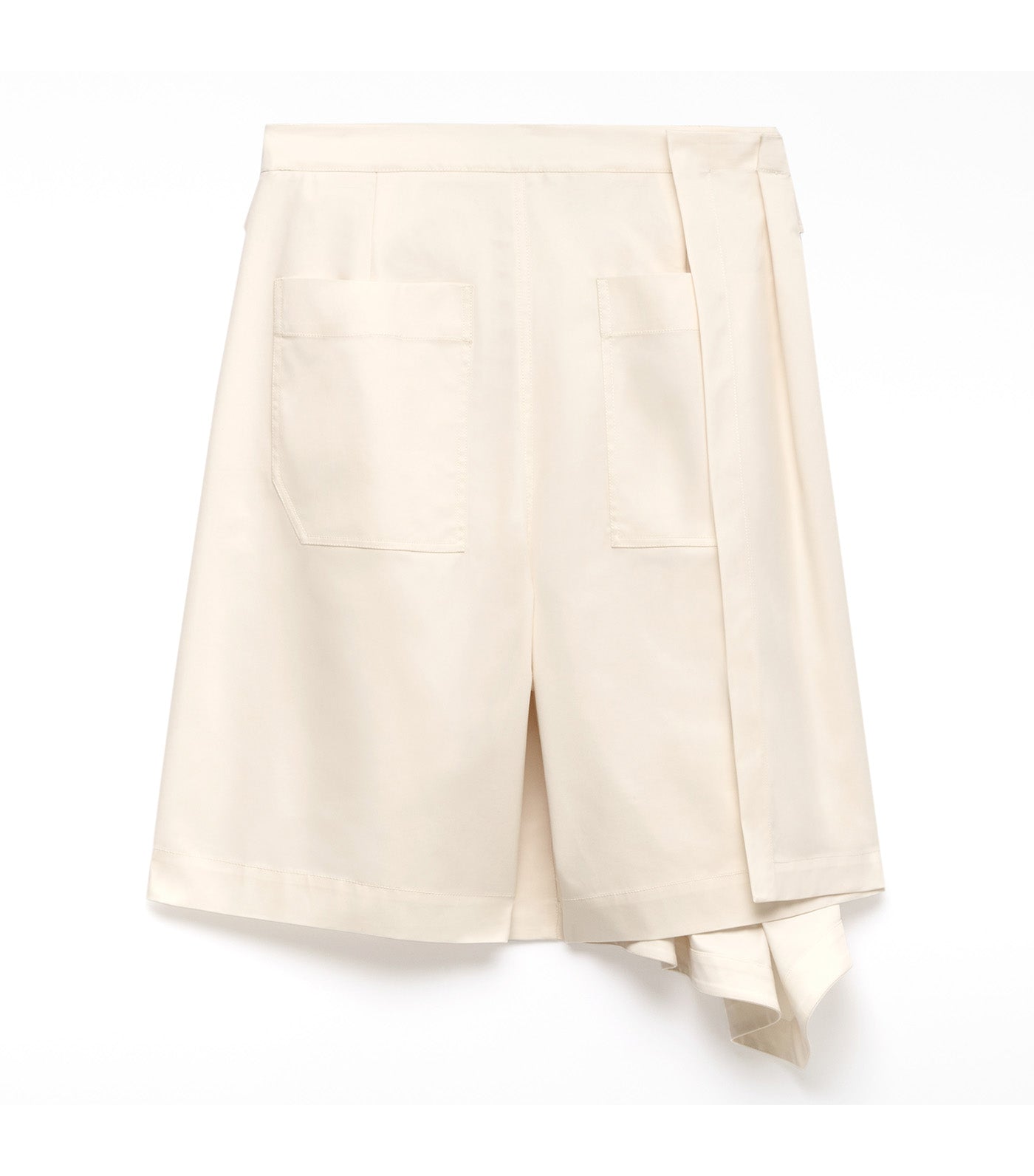 Draped Skirt Trousers Natural White