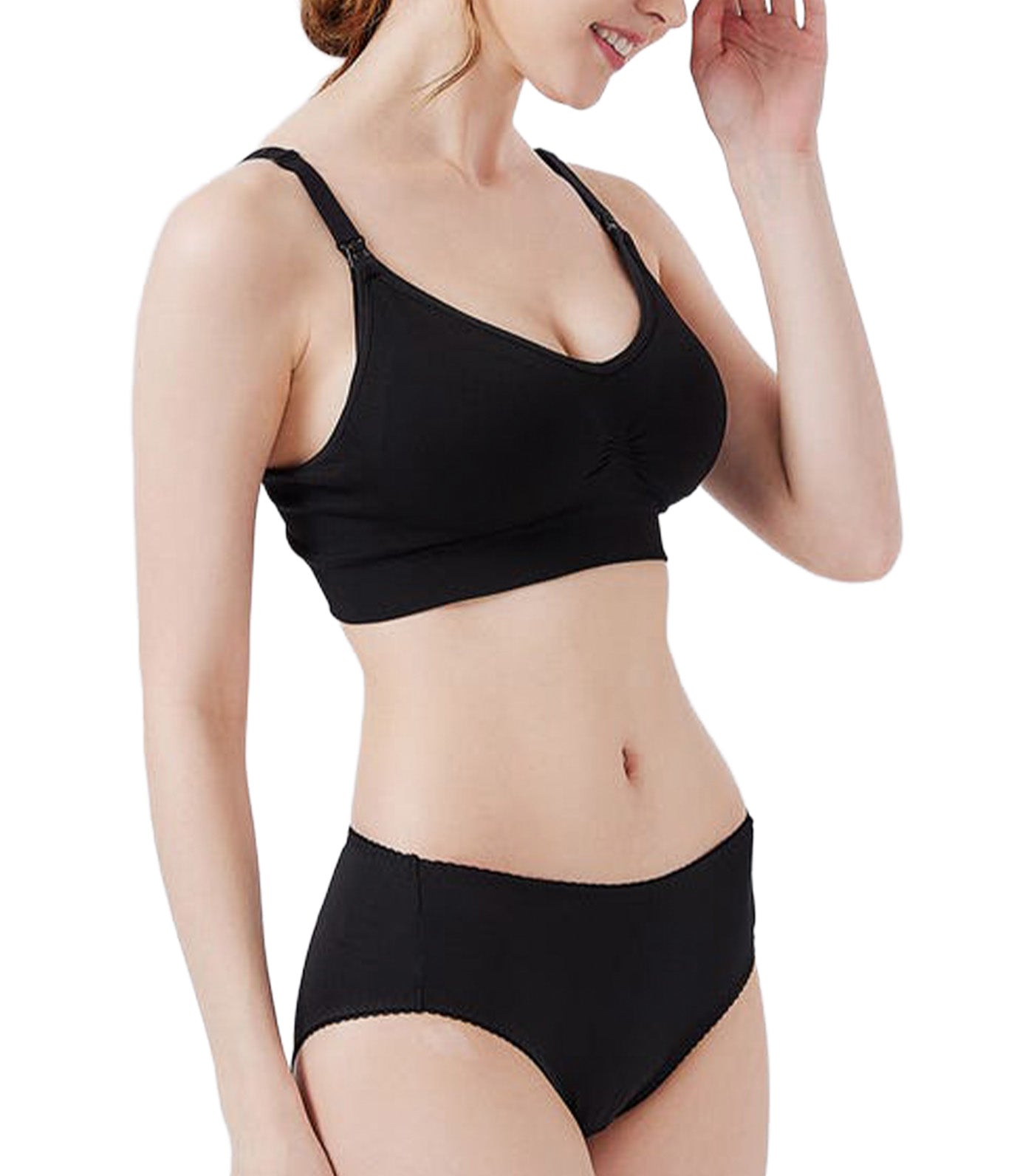 Mamaway Ultra Breezy Seamless Maternity & Nursing Bra Black
