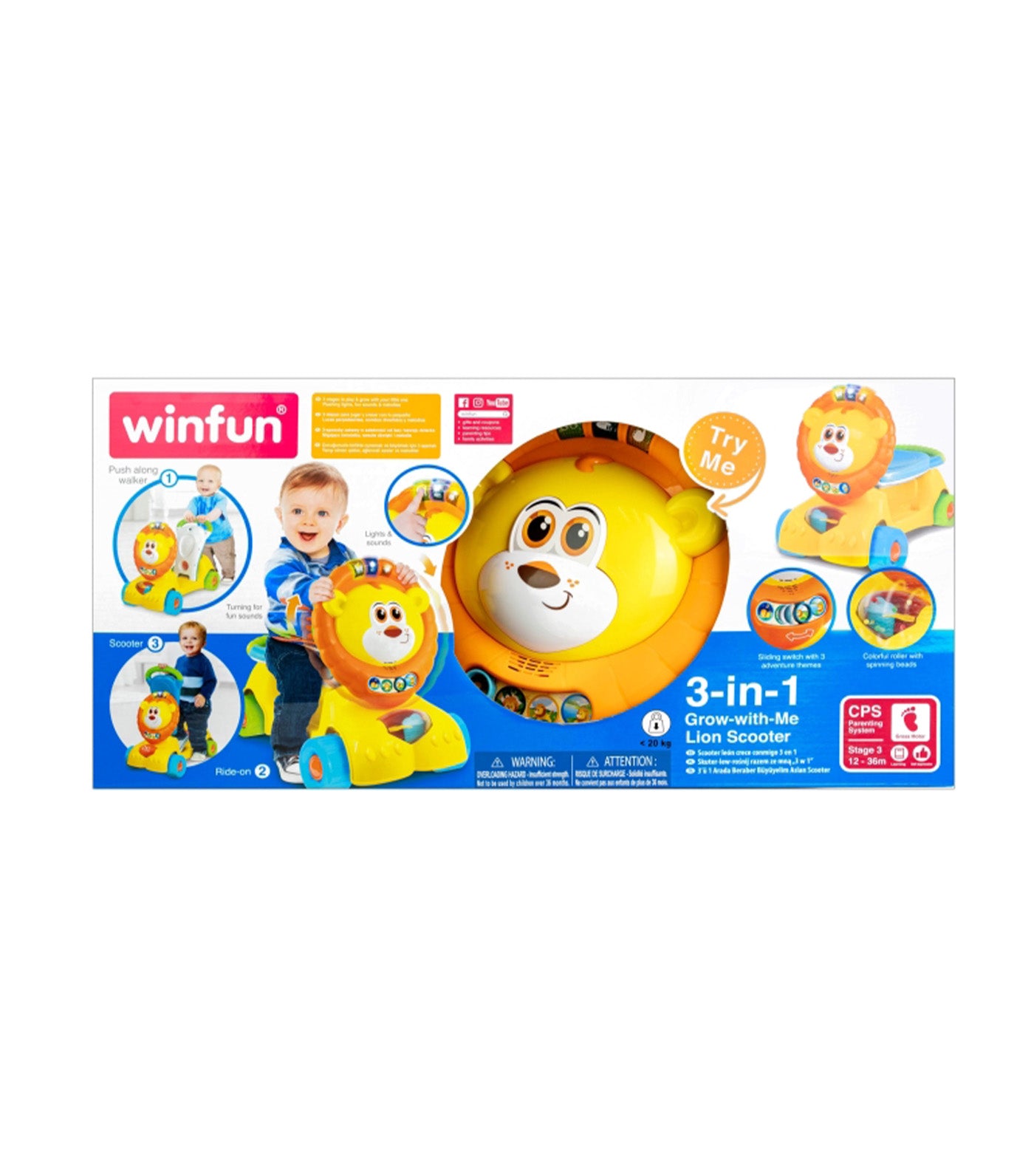 3-in-1 Grow-with-Me Lion Scooter