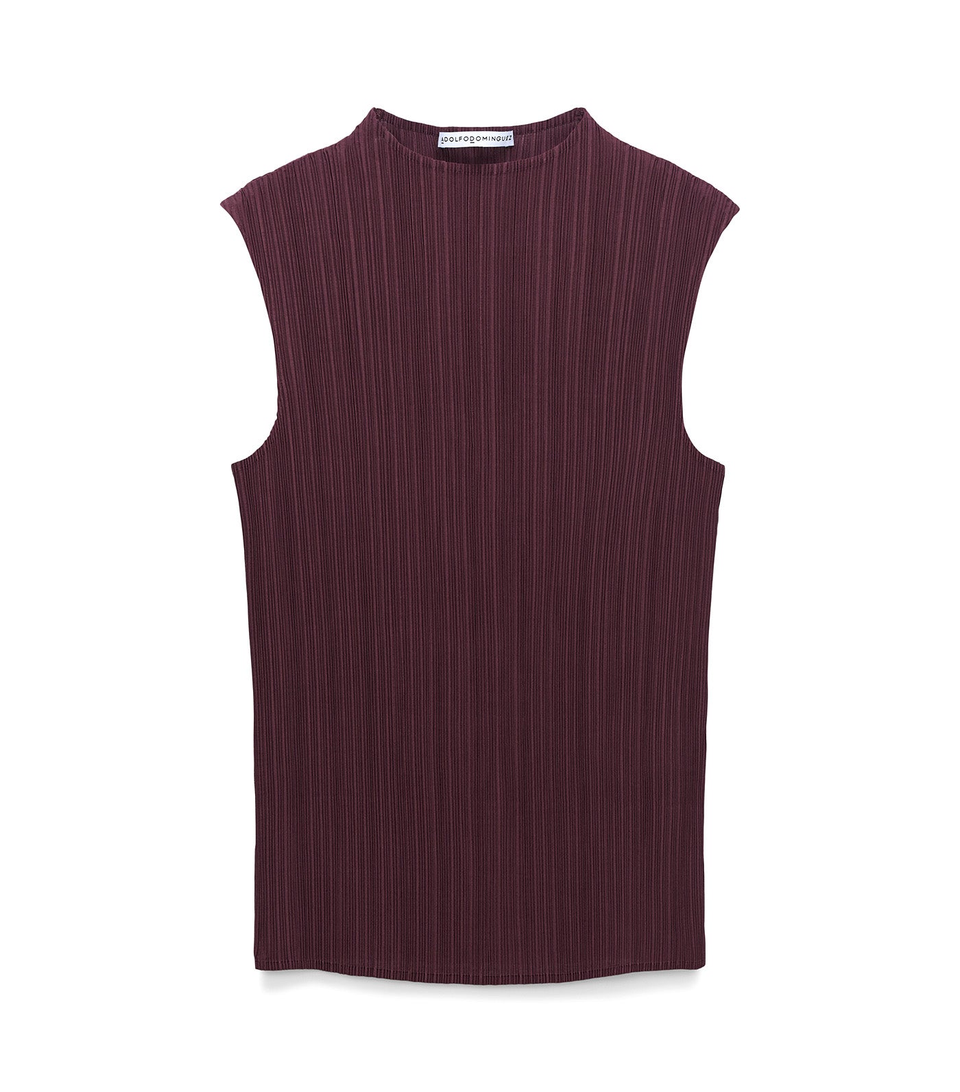 Adolfo Dominguez Perkins Collar Crinkle Top Aubergine