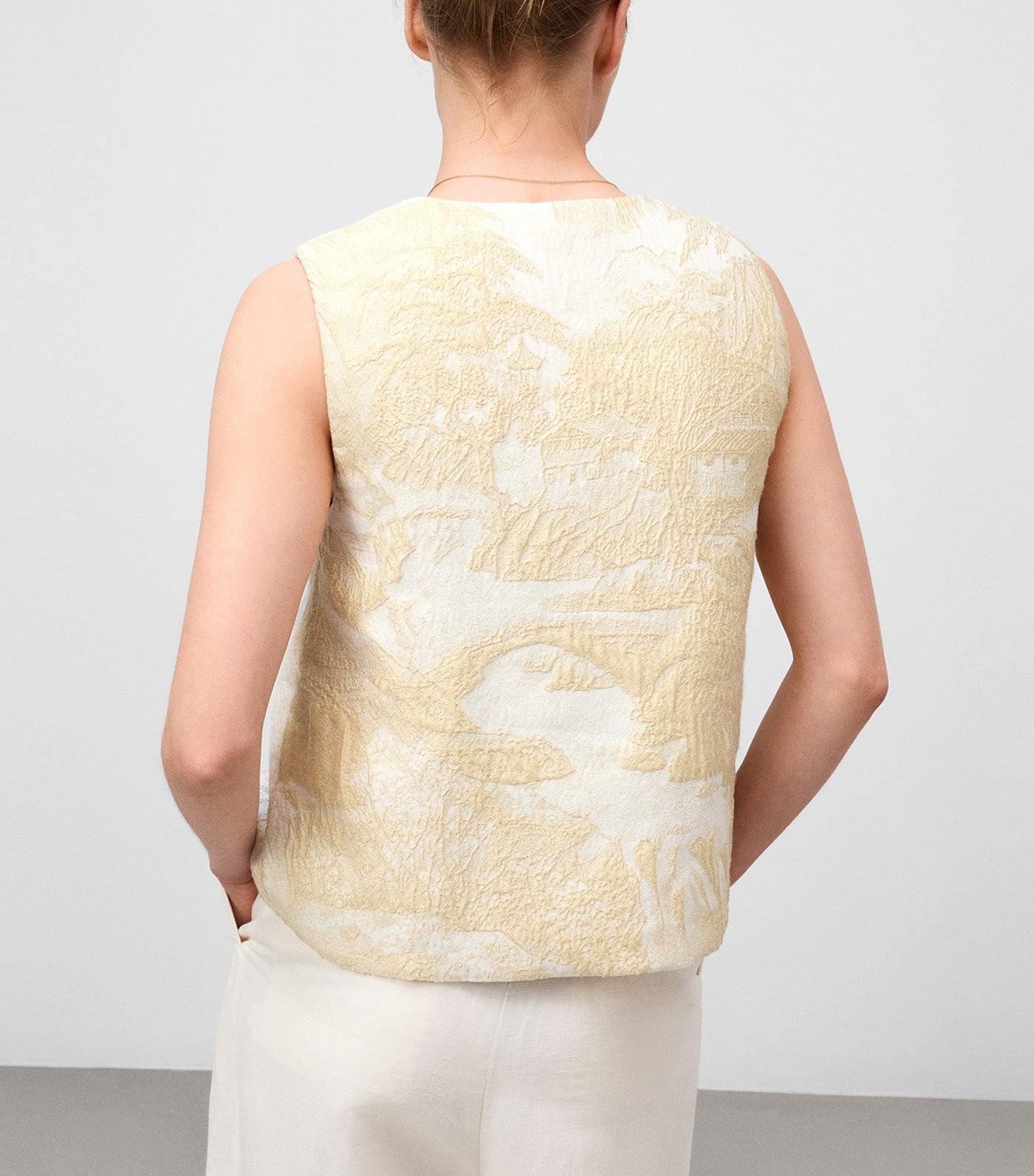 Textured Cross-Front Top Natural