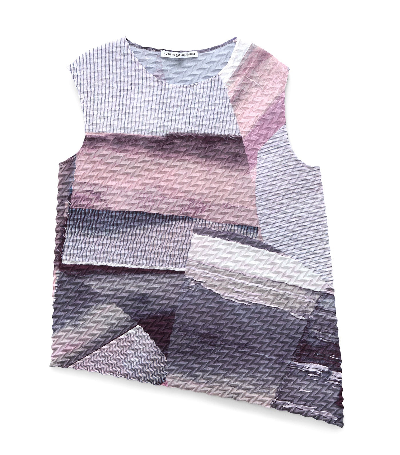 Adolfo Dominguez Crinkle Printed Asymmetric Top Multicolor