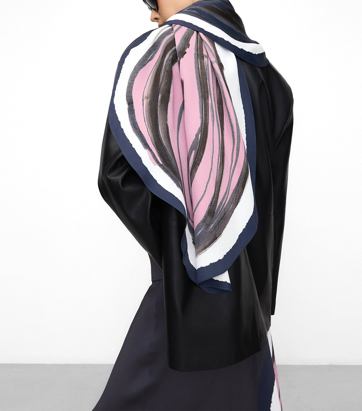 Adolfo Dominguez Printed Top with a Scarf Neck Flower Stamped