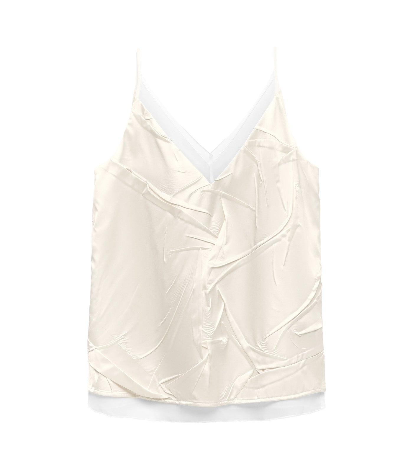 Mixed-Fabric Top Ecru