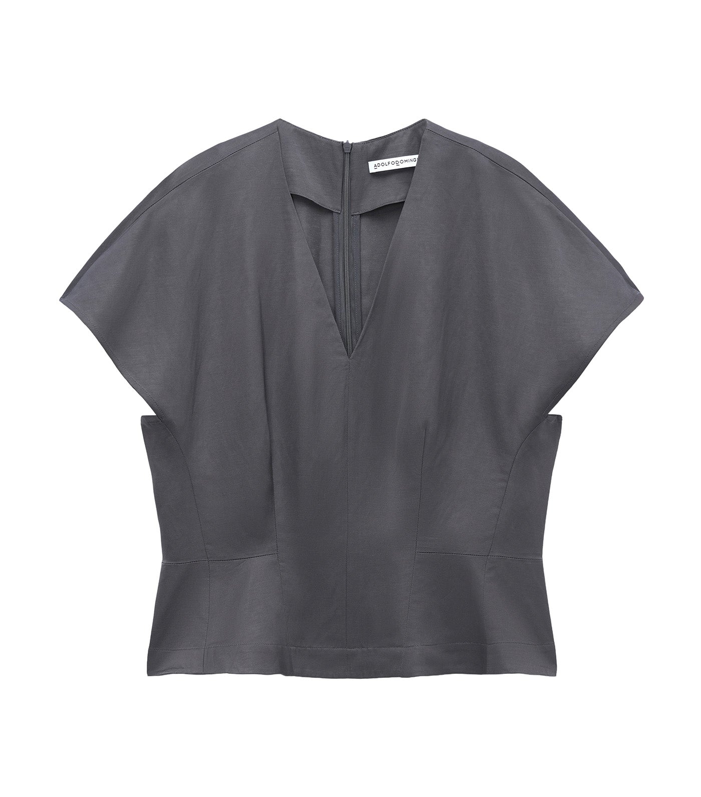 Japanese Sleeve Semi-Fitted Top Charcoal Gray