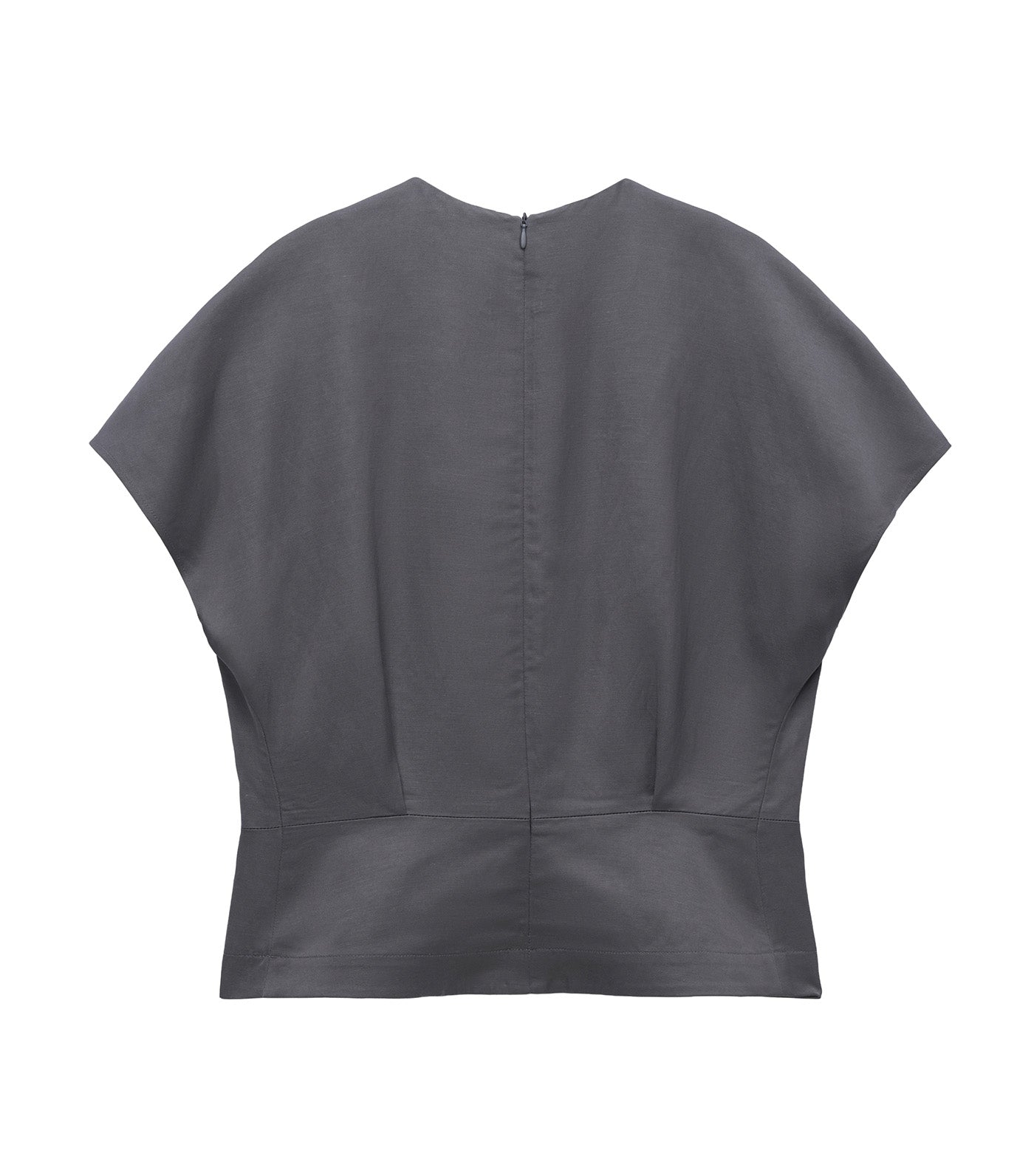 Japanese Sleeve Semi-Fitted Top Charcoal Gray
