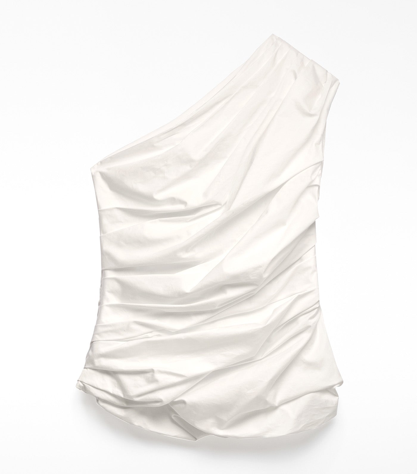 Cotton Asymmetrical Draped Top White