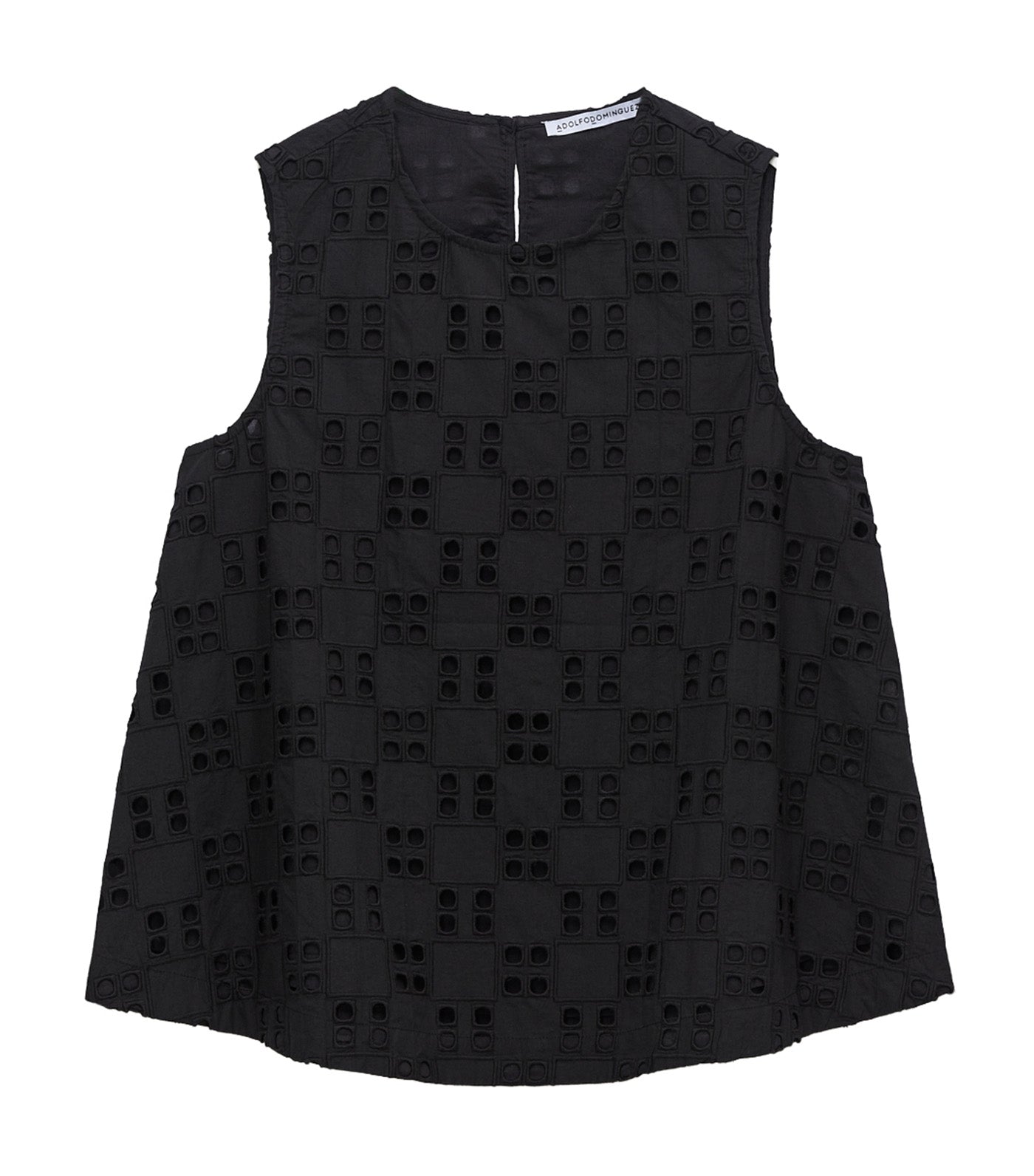 Poplin Top With English Embroidery Black