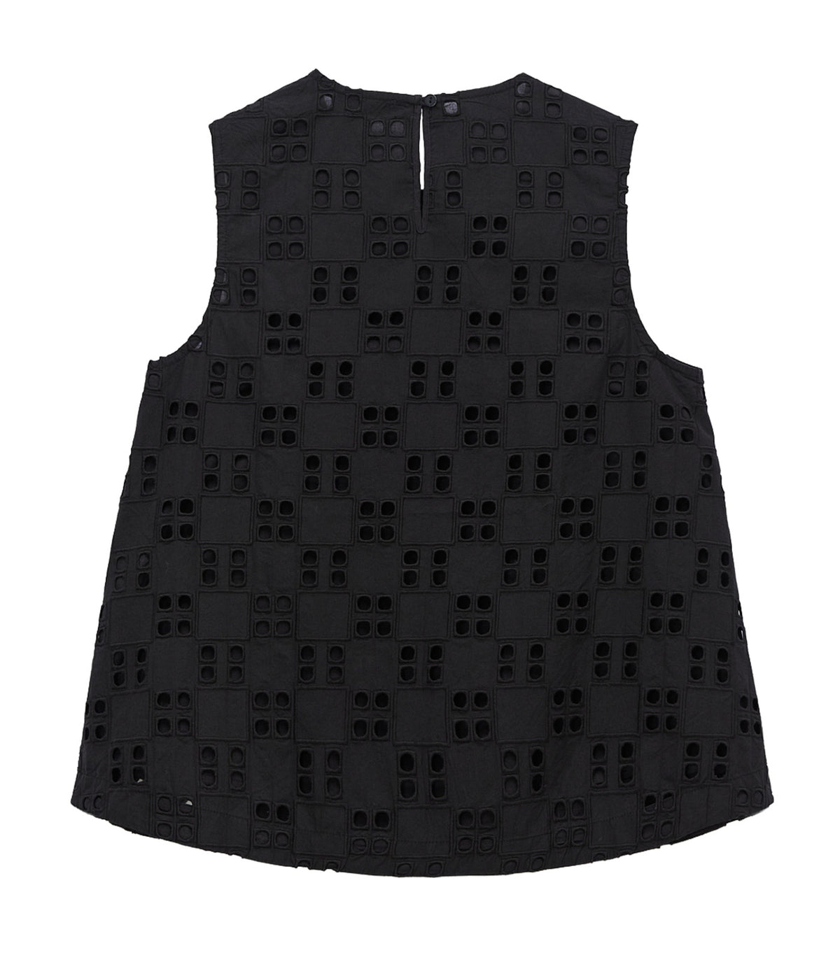 Poplin Top With English Embroidery Black