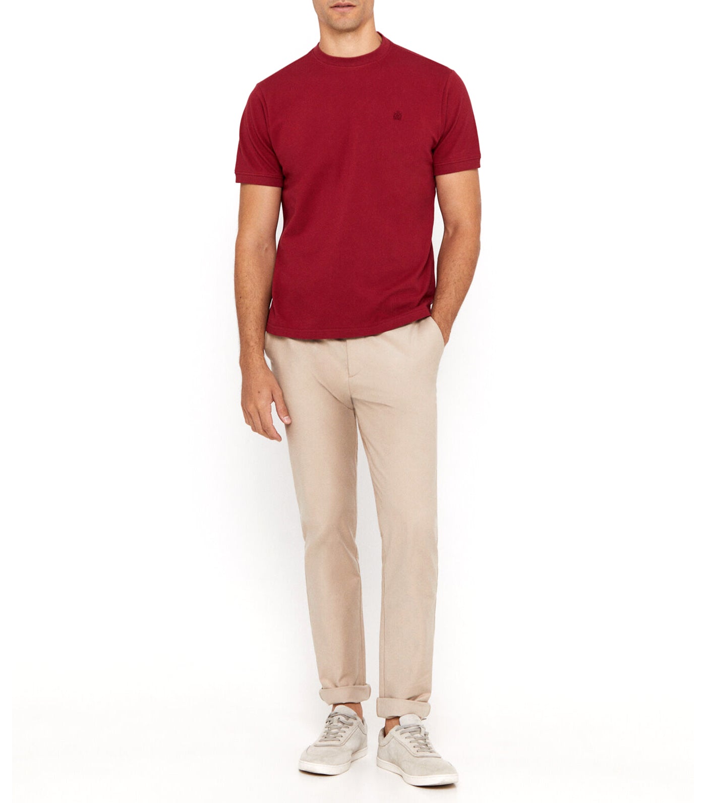 Basic Pique T-Shirt Maroon