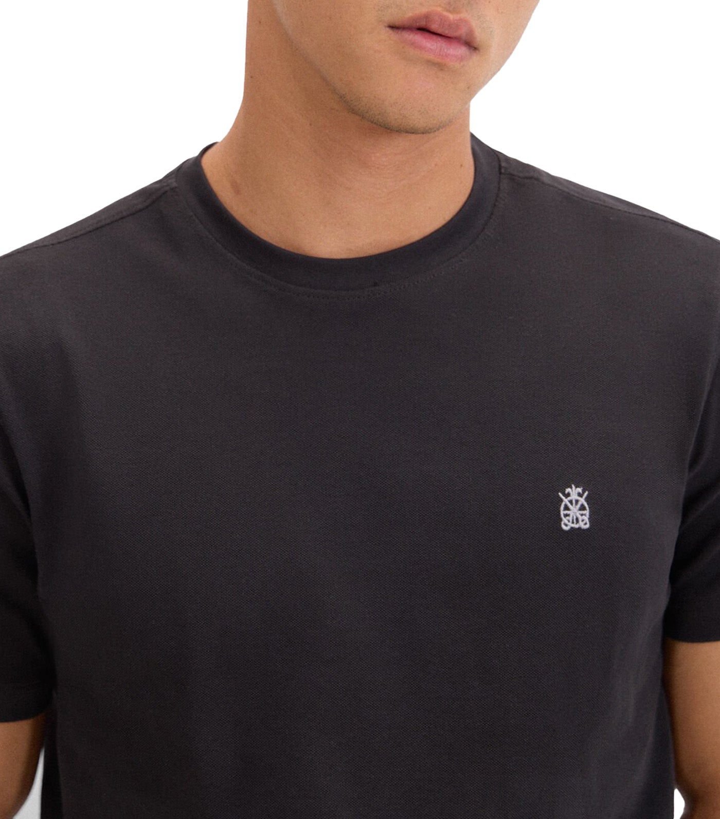 Basic Piqué T-Shirt Black