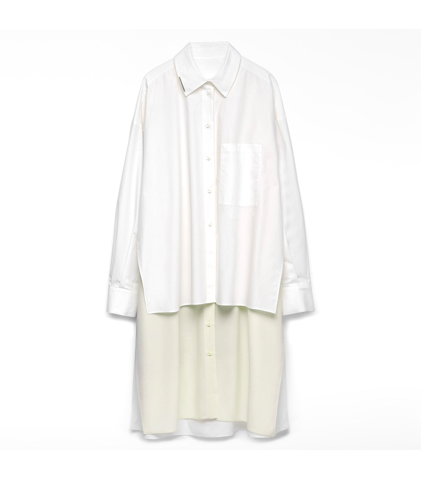 Oversize Shirt with Overlay Piece Ecru